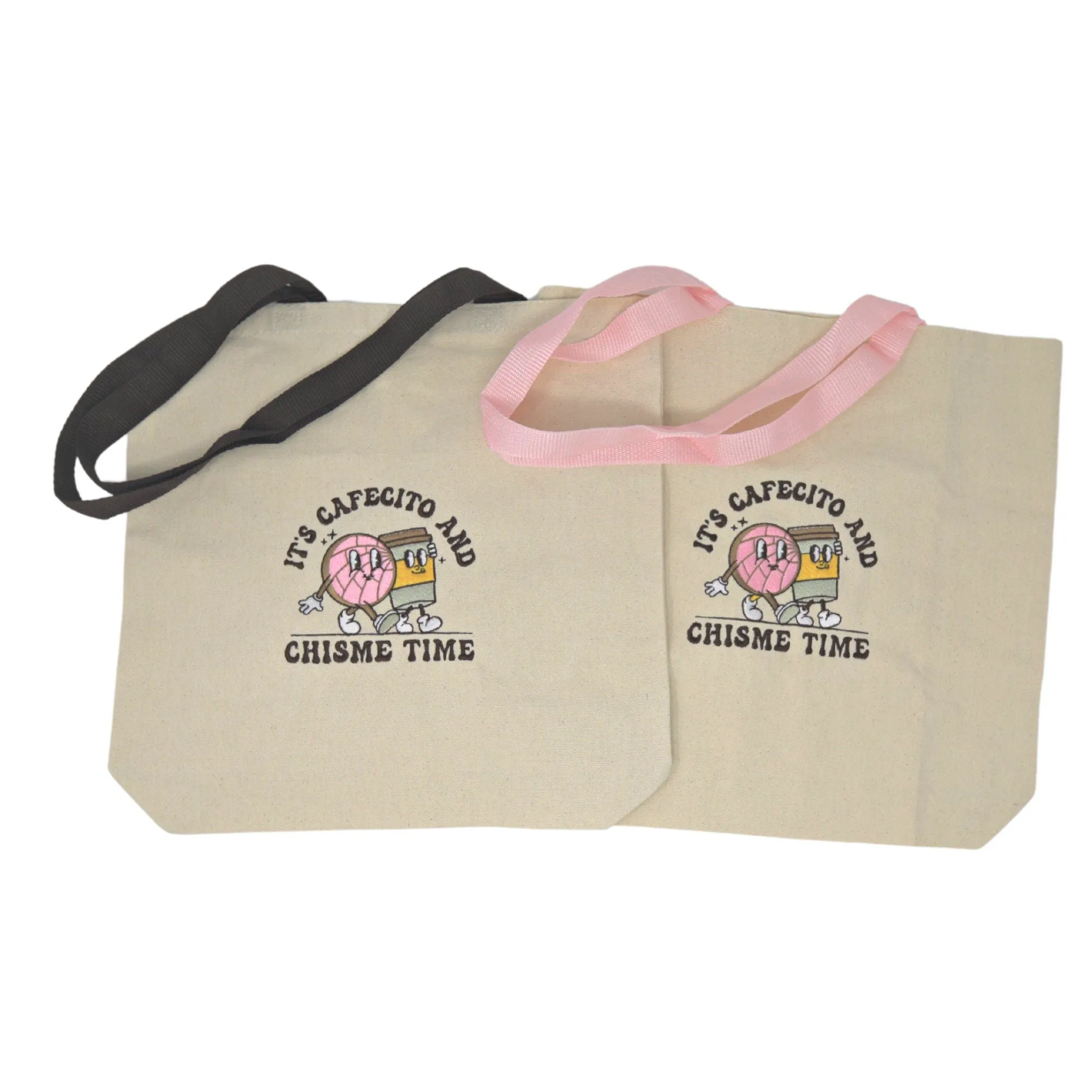 It's Cafecito & Chisme Time Embroidered Tote Bag