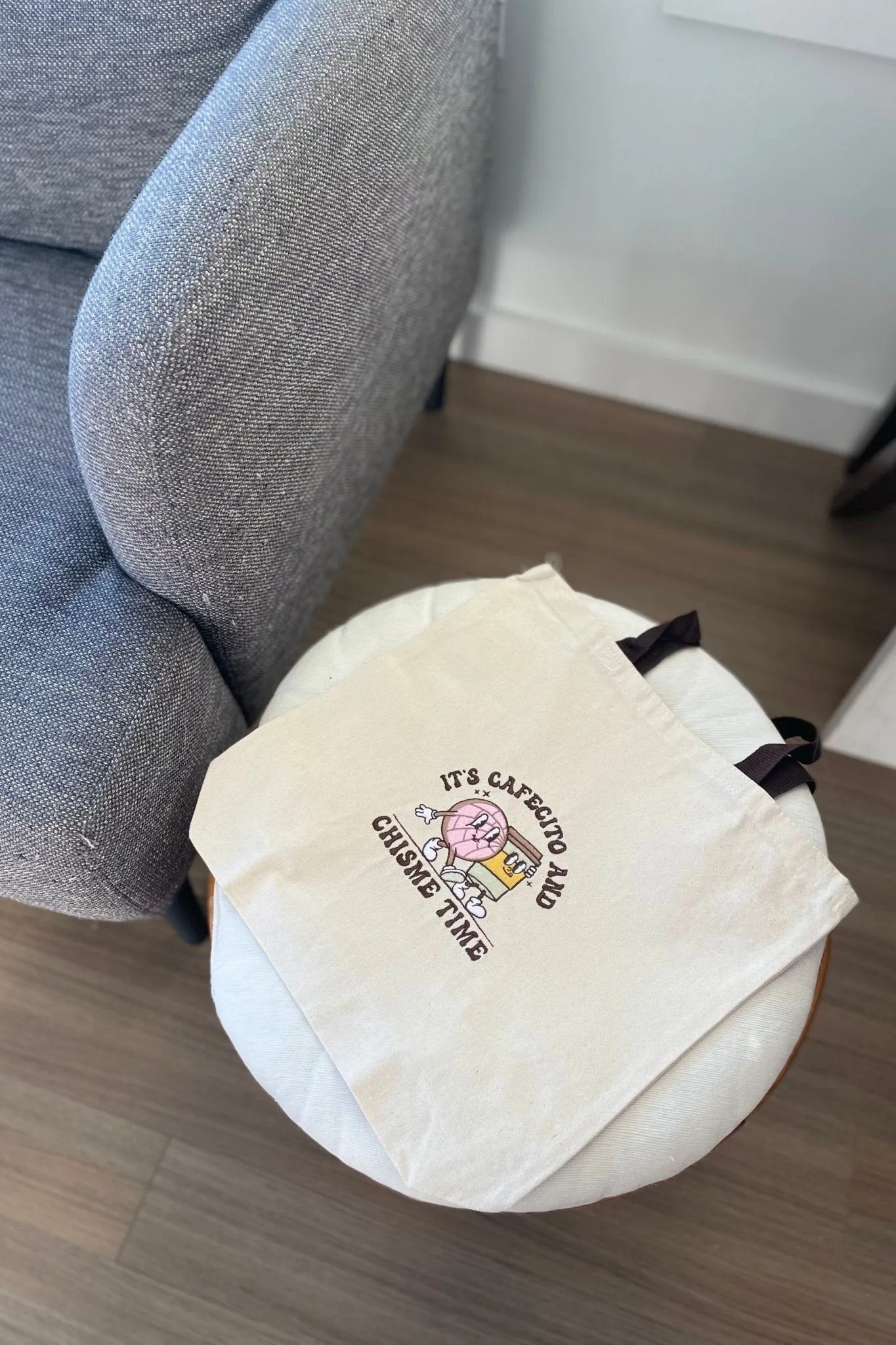 It's Cafecito & Chisme Time Embroidered Tote Bag