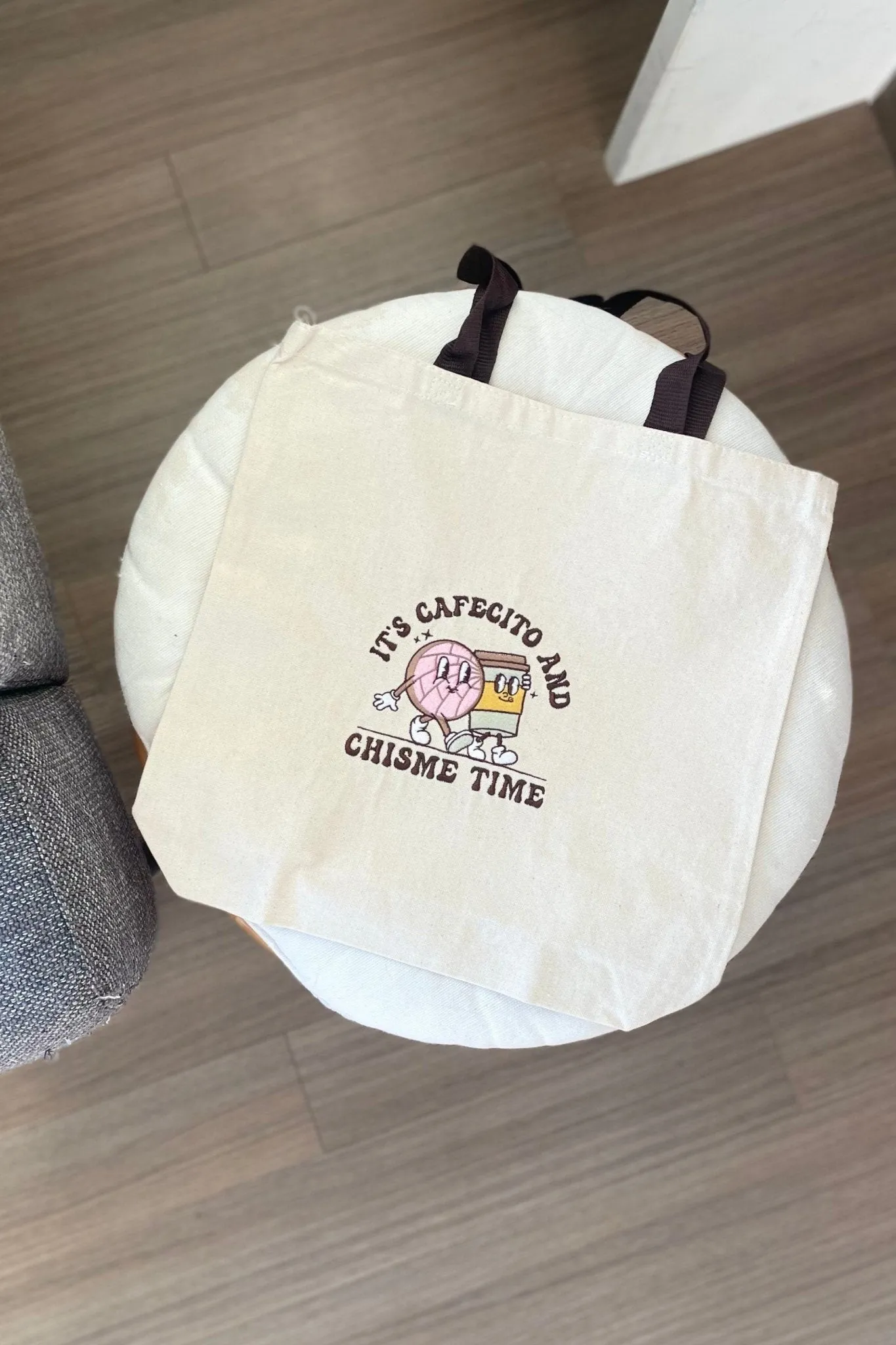 It's Cafecito & Chisme Time Embroidered Tote Bag