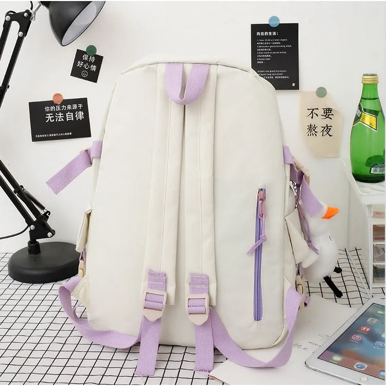 Kids Backpack With Lunch Box School Backpacks - Black Blue Pink Book Bags For Girls Set Handbag Purse Pink Bookbag