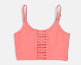 Klara Yoga Top in Hot Coral