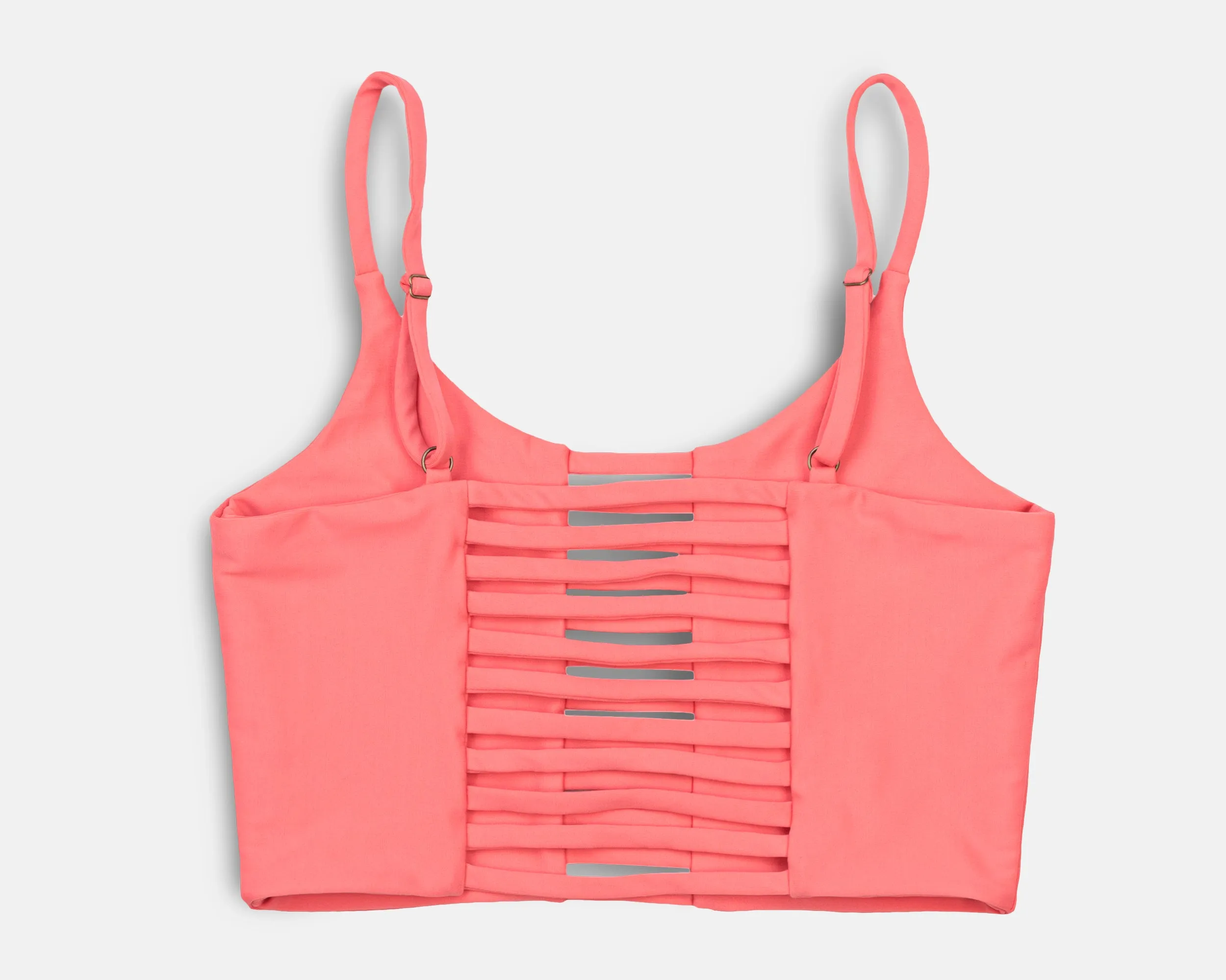 Klara Yoga Top in Hot Coral
