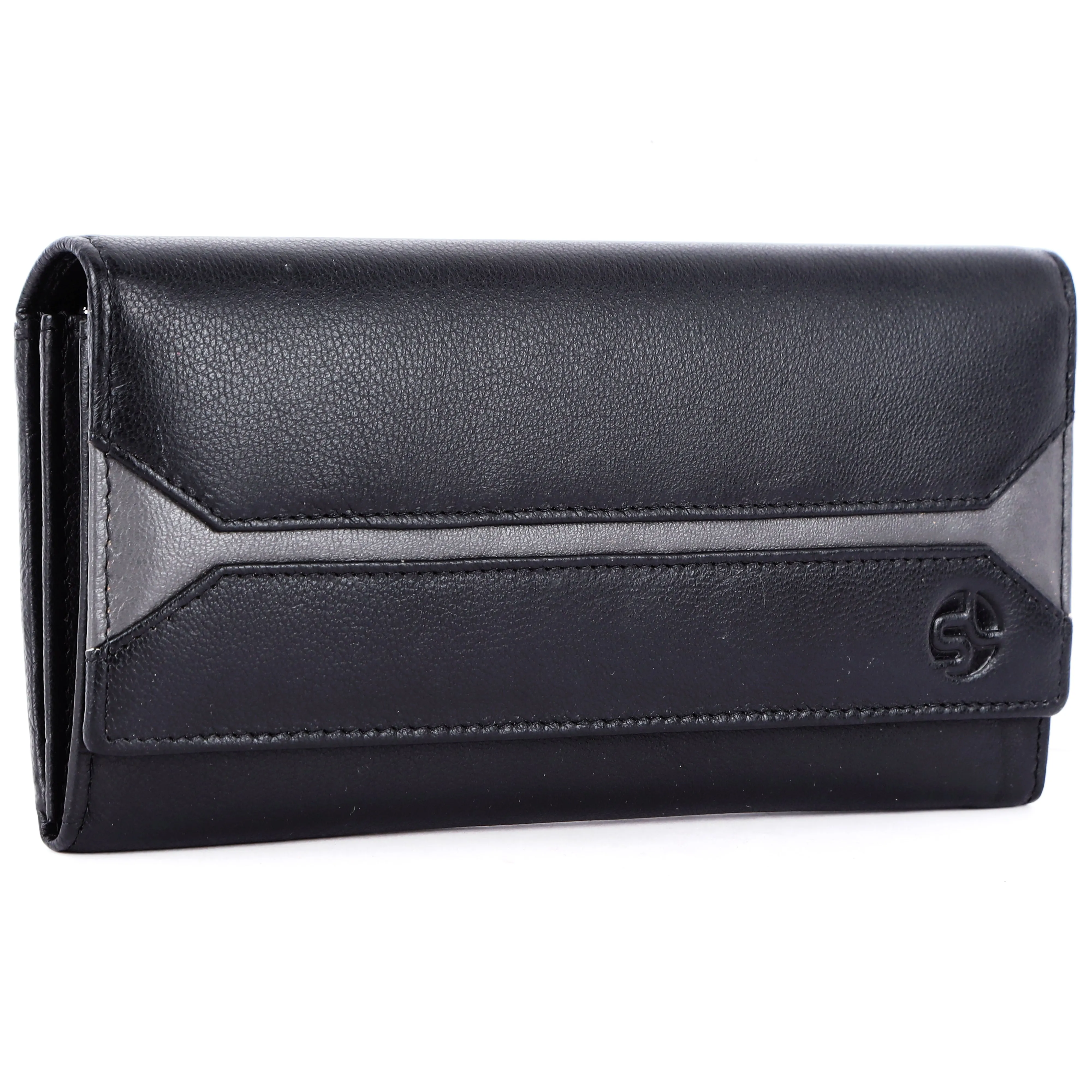 Ladies leather clutch 93712 (Black)