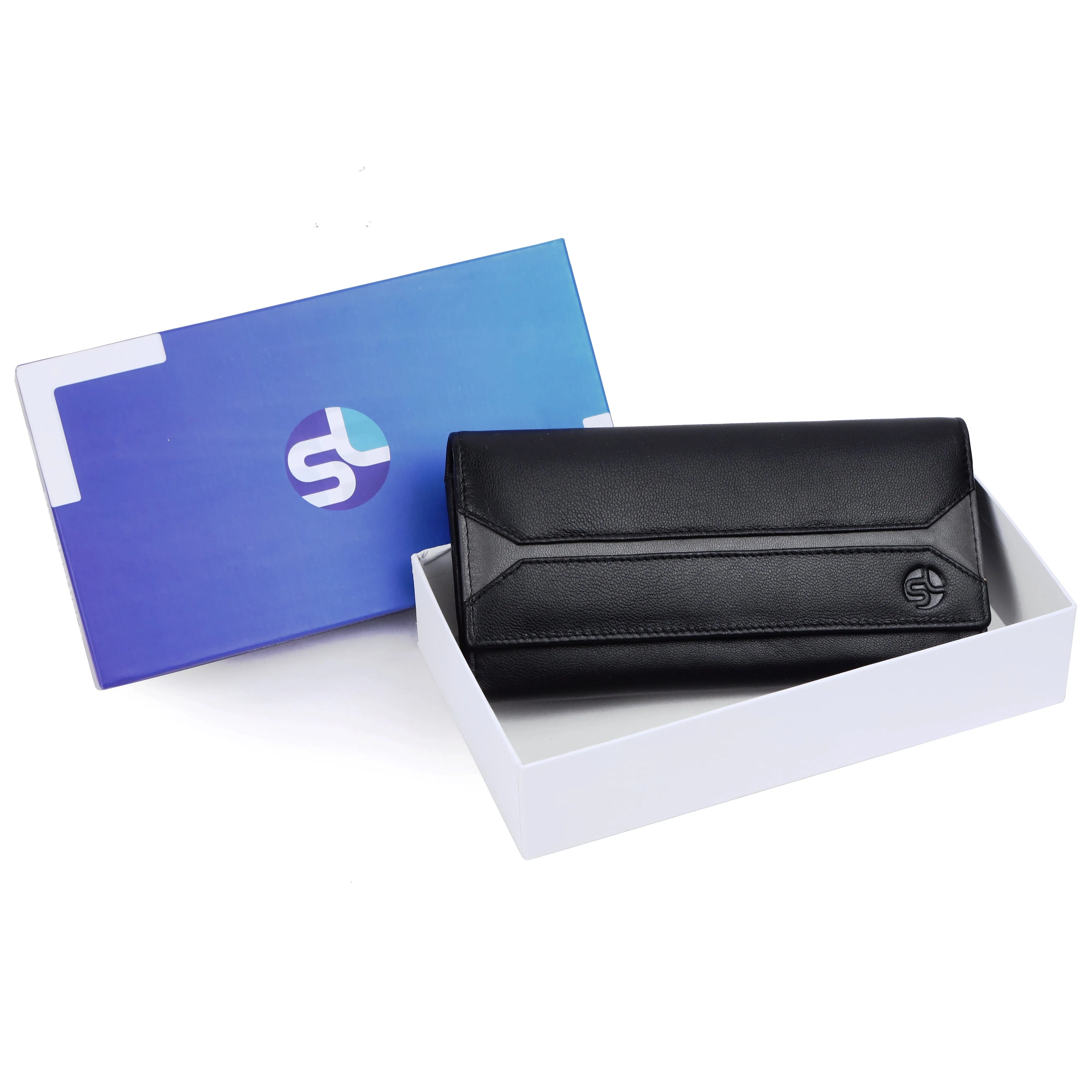 Ladies leather clutch 93712 (Black)