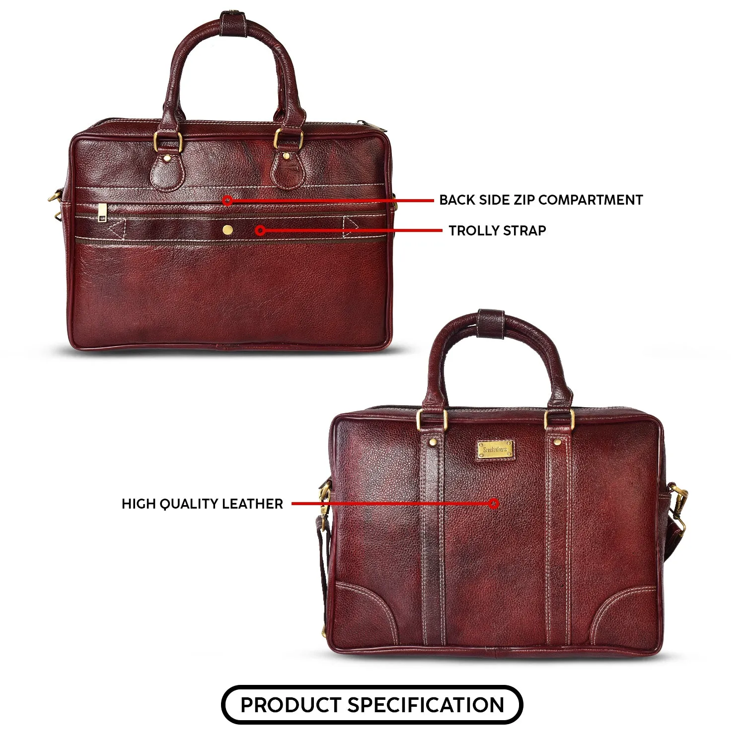 Leather Laptop Bag 36804 (BROWN)