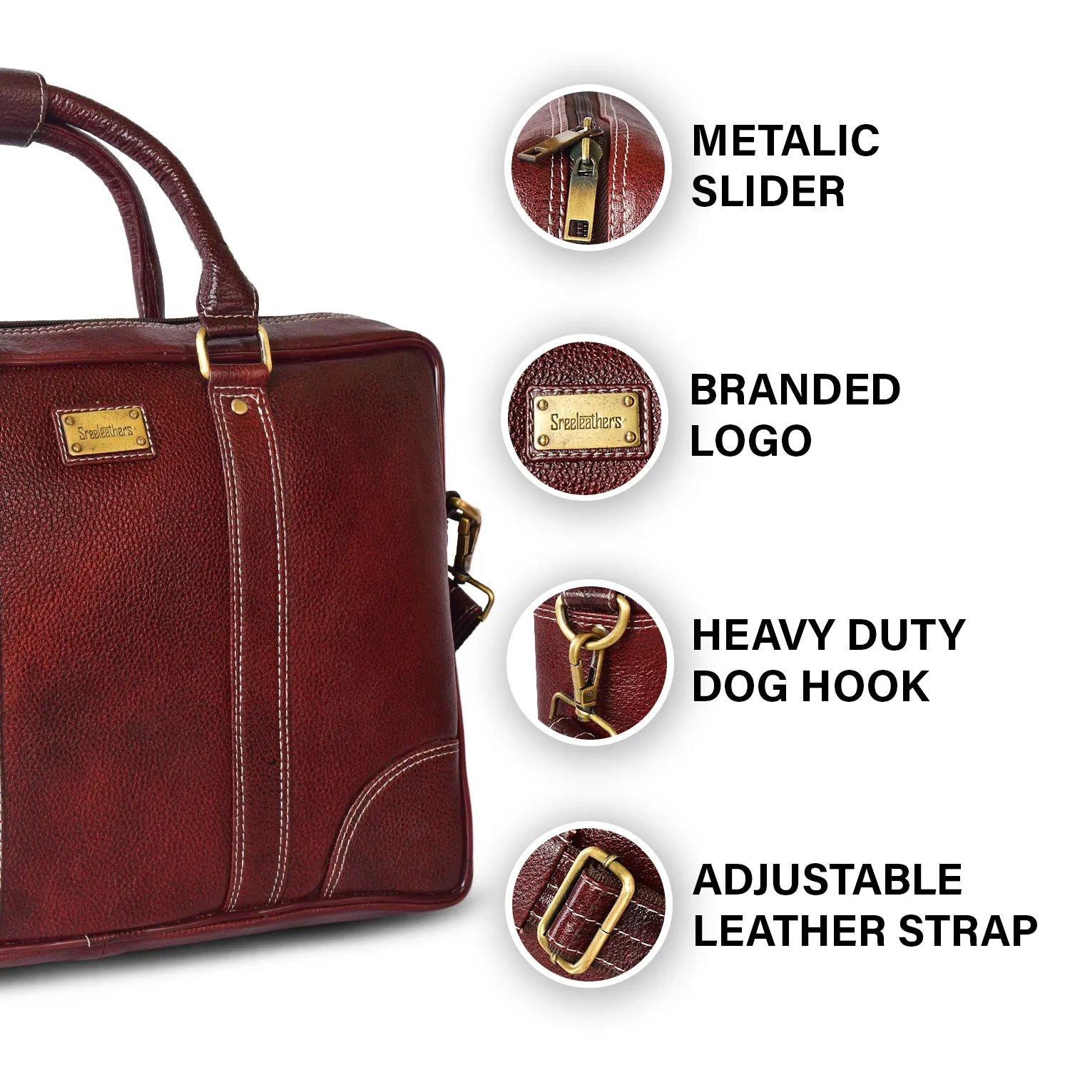 Leather Laptop Bag 36804 (BROWN)