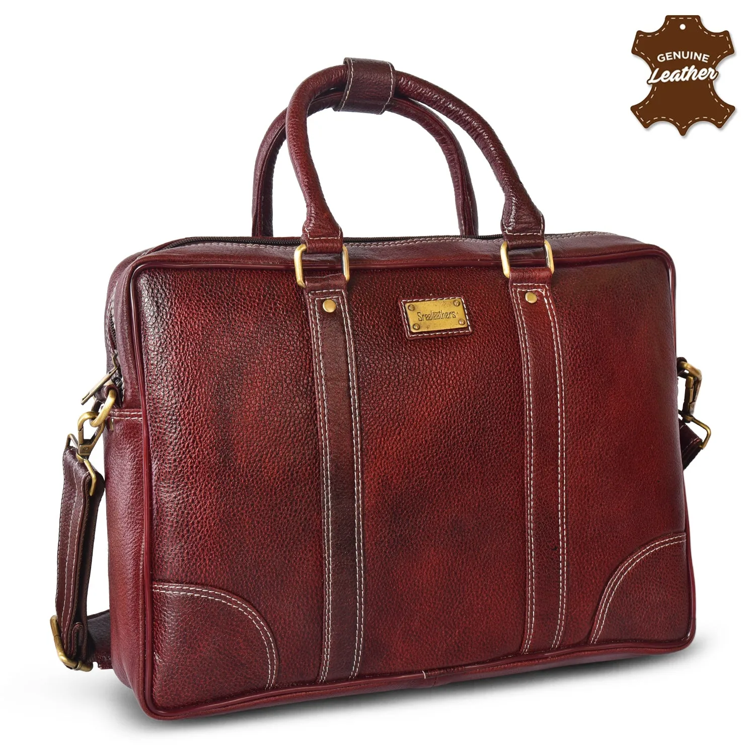 Leather Laptop Bag 36804 (BROWN)