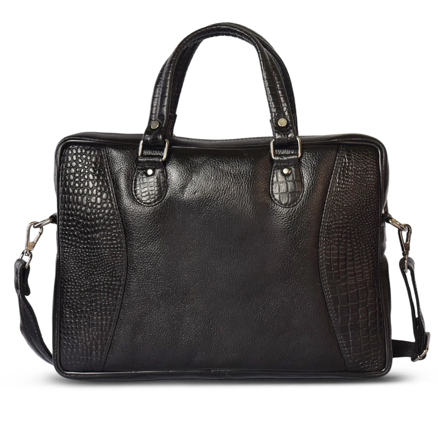 Leather Laptop Bag 36822 (Black)