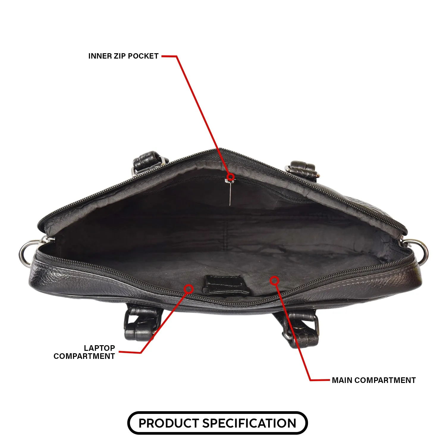Leather Laptop Bag 36822 (Black)
