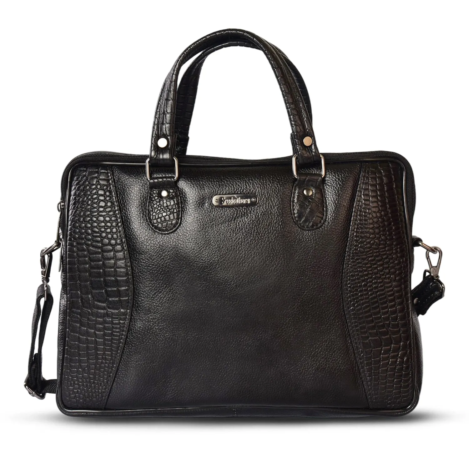 Leather Laptop Bag 36822 (Black)