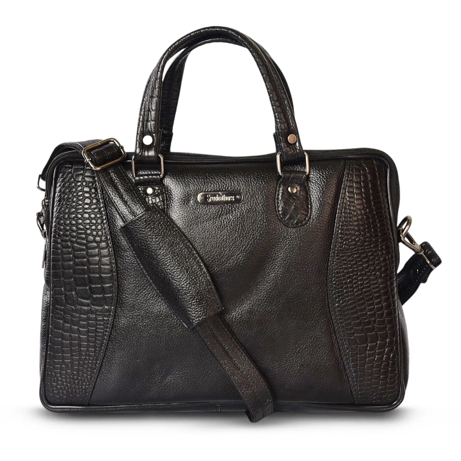 Leather Laptop Bag 36822 (Black)