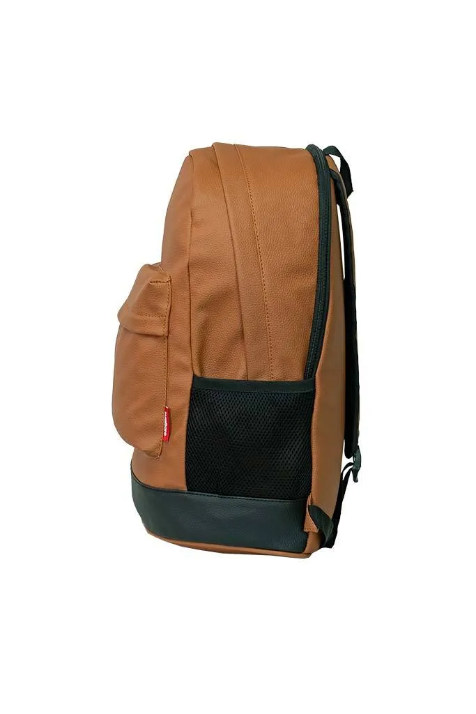 Leatherette Laptop Backpack & Bags Tan and Black