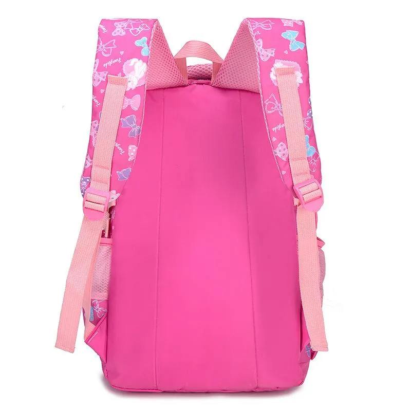 Litthing Waterproof Children School Bags Kids Printing Princess Set for Girls With Lunch Bag,Pencil Case