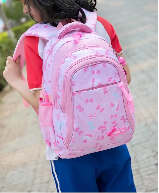 Litthing Waterproof Children School Bags Kids Printing Princess Set for Girls With Lunch Bag,Pencil Case