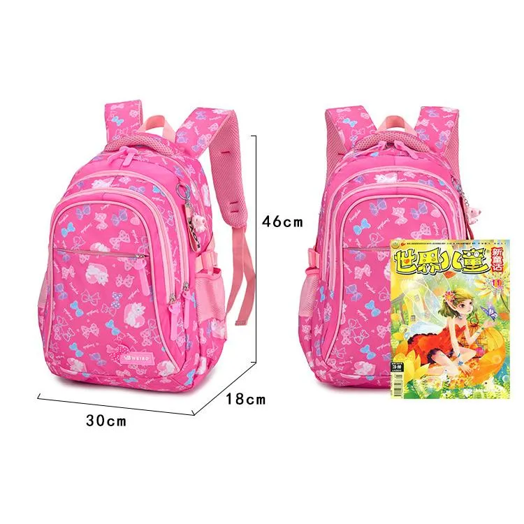 Litthing Waterproof Children School Bags Kids Printing Princess Set for Girls With Lunch Bag,Pencil Case