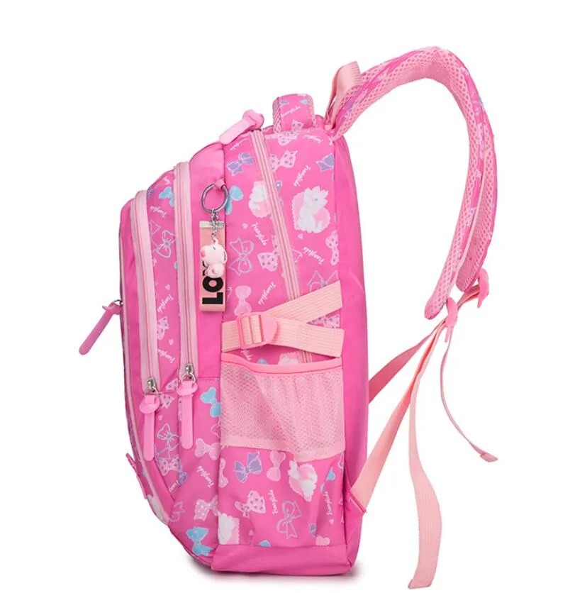 Litthing Waterproof Children School Bags Kids Printing Princess Set for Girls With Lunch Bag,Pencil Case