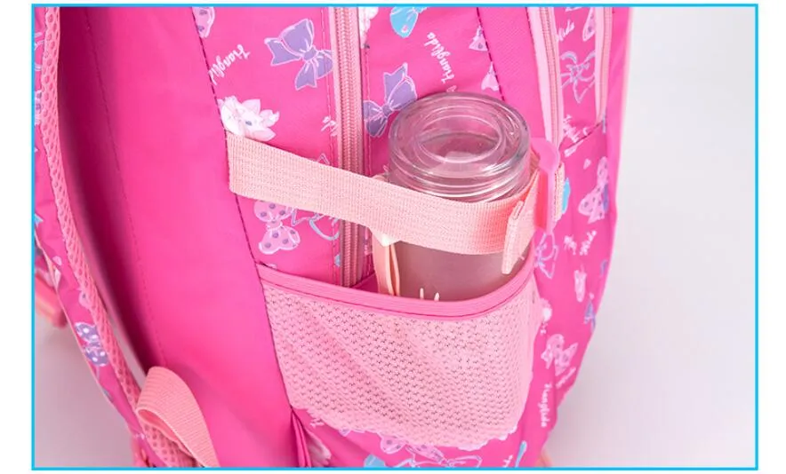 Litthing Waterproof Children School Bags Kids Printing Princess Set for Girls With Lunch Bag,Pencil Case