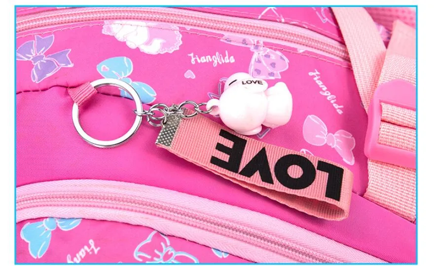 Litthing Waterproof Children School Bags Kids Printing Princess Set for Girls With Lunch Bag,Pencil Case