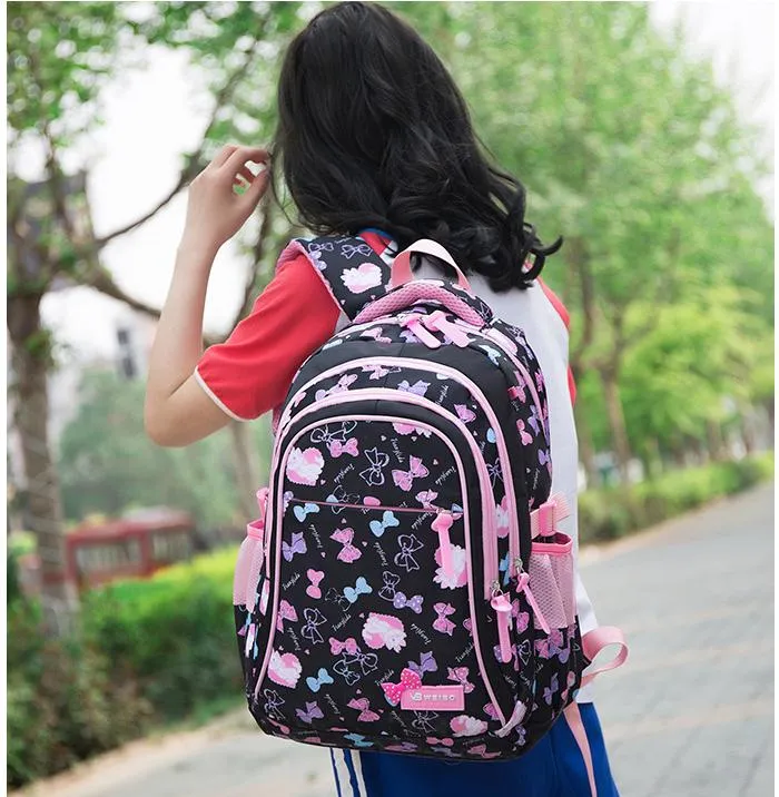 Litthing Waterproof Children School Bags Kids Printing Princess Set for Girls With Lunch Bag,Pencil Case