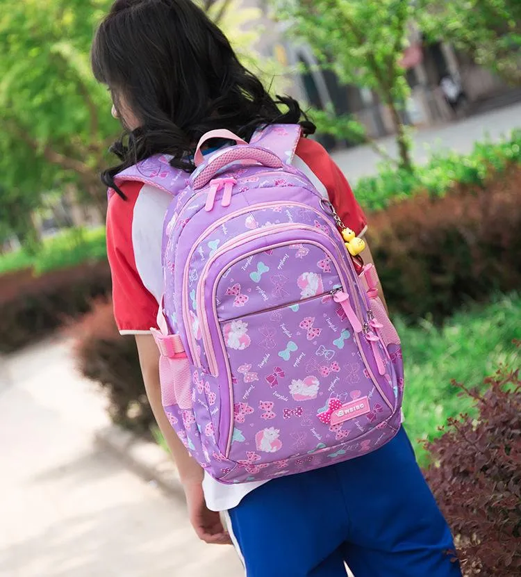 Litthing Waterproof Children School Bags Kids Printing Princess Set for Girls With Lunch Bag,Pencil Case