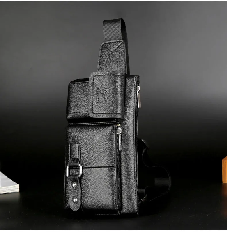 Luxury Waist Pack Men LeatherPack Chest Bag