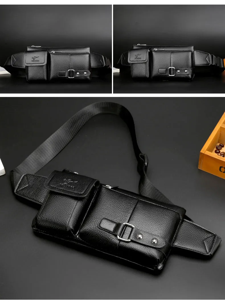 Luxury Waist Pack Men LeatherPack Chest Bag