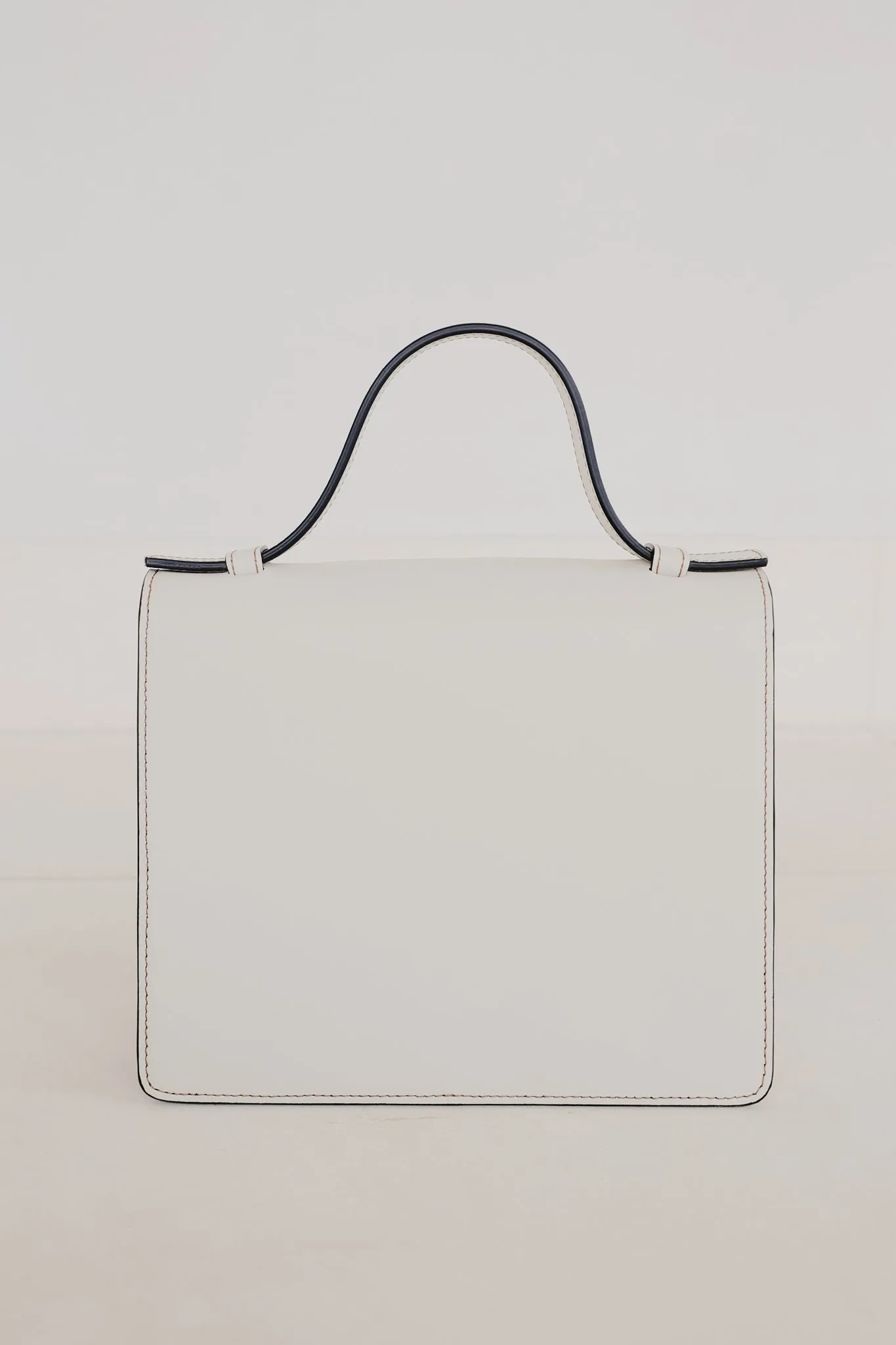 Mini Briefcase | Stitched Tricolor White