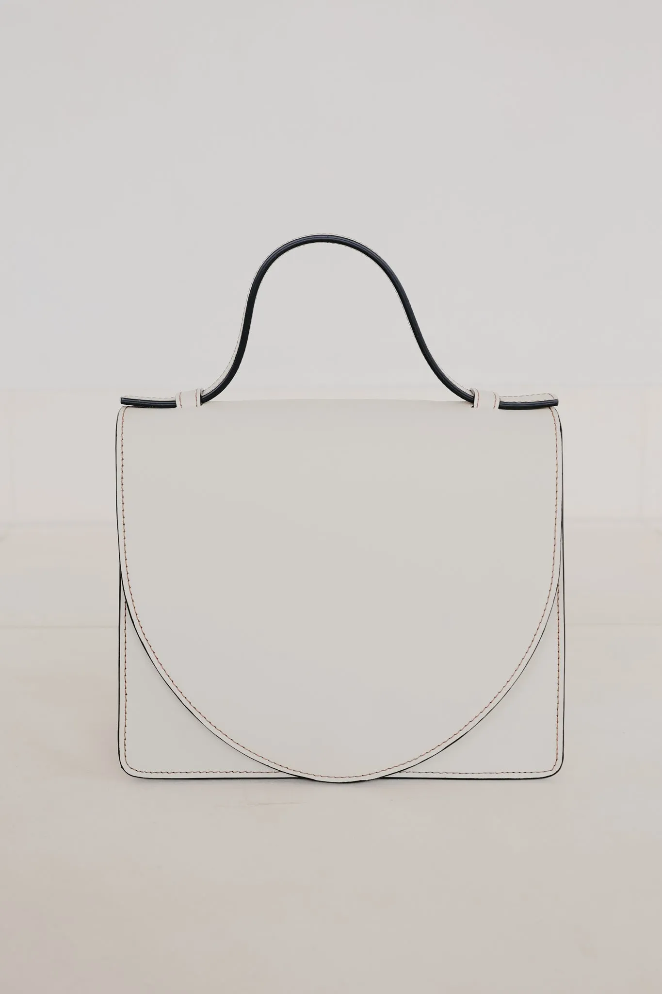 Mini Briefcase | Stitched Tricolor White
