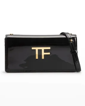 Mini Patent Leather Crossbody Bag in Black