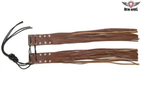 Motorcycle Light Brown Brake & Clutch Covers With Fringes