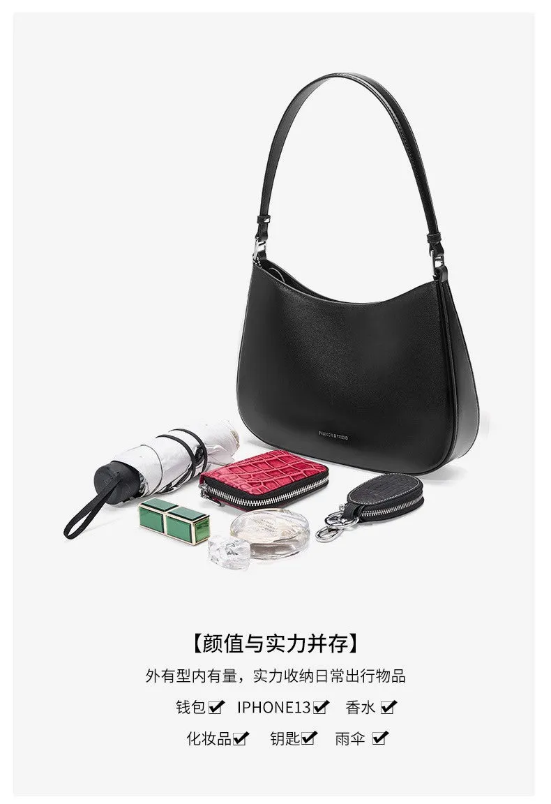 new fashion women's underarm shoulder bag 2053 black