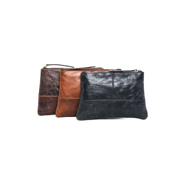 Oran Leather Stephanie Cognac Clutch