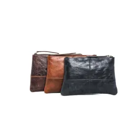 Oran Leather Stephanie Cognac Clutch