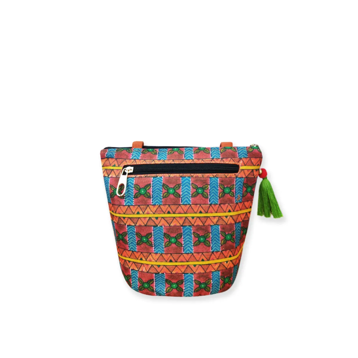 Orange Aztec Bucket Bag
