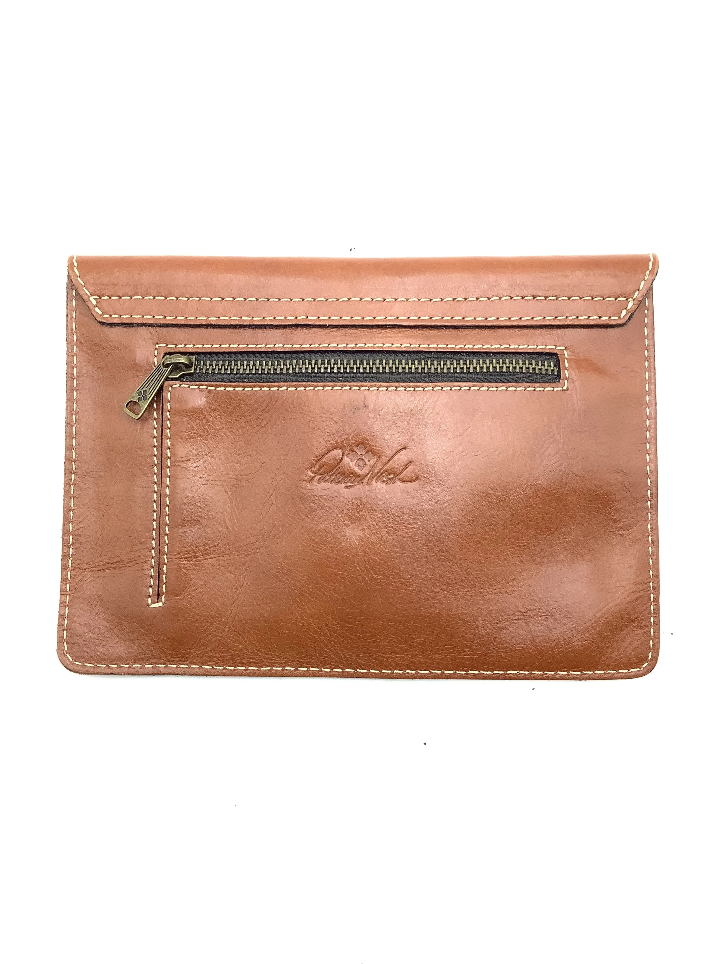 Patricia Nash Women's Clutch Brown Tooled Italian Leather