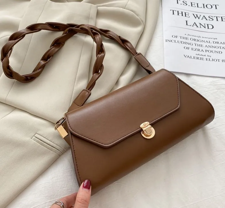 PB111 Brown Twisted Strap Purse