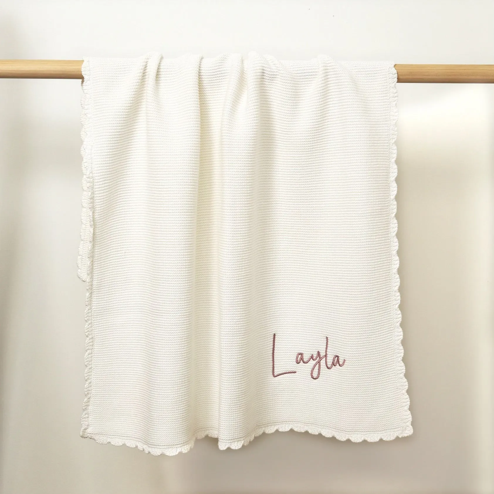 Personalized Blanket Scalloped Edge