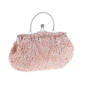 Pink Beaded Evening Clutch