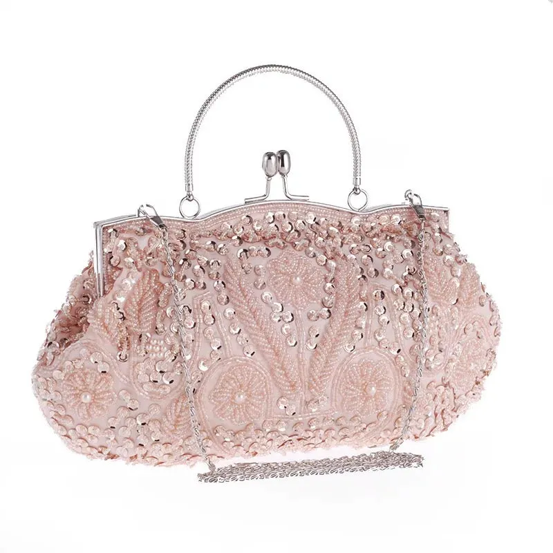 Pink Beaded Evening Clutch