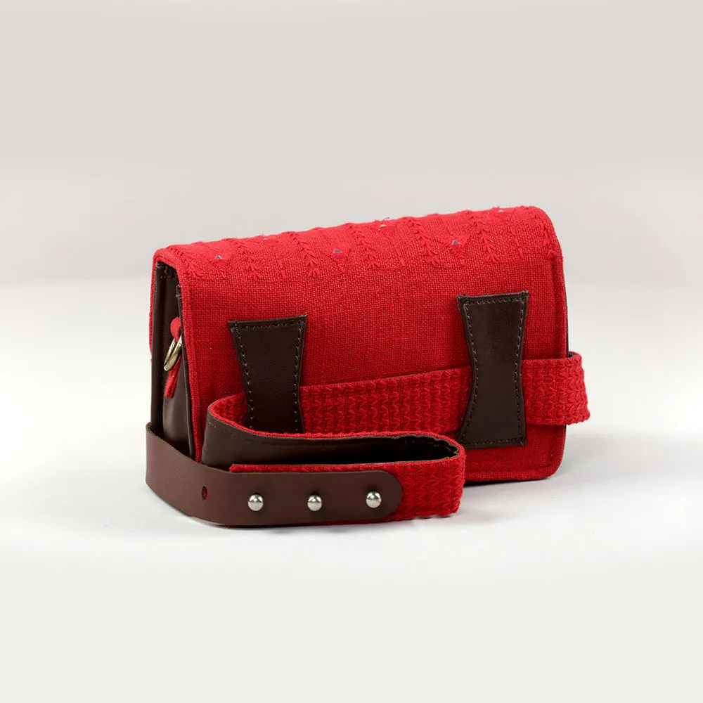 Scarlet Red Boho Affair Sling and waist Bag