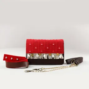 Scarlet Red Boho Affair Sling and waist Bag