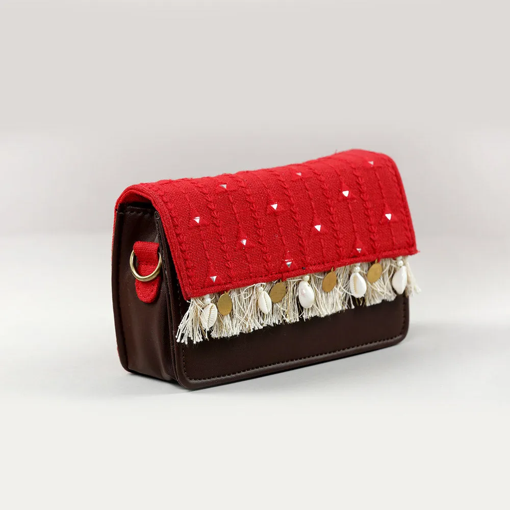 Scarlet Red Boho Affair Sling and waist Bag