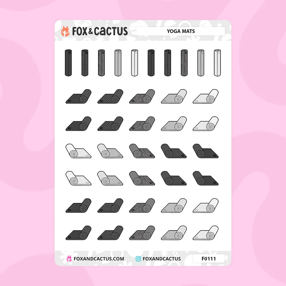Small Yoga Mat Stickers