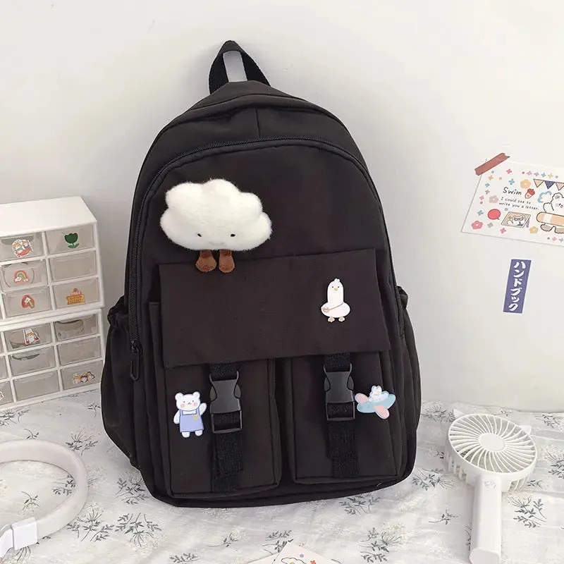 Stylish Waterproof Teenage Girls' Nylon School Backpack