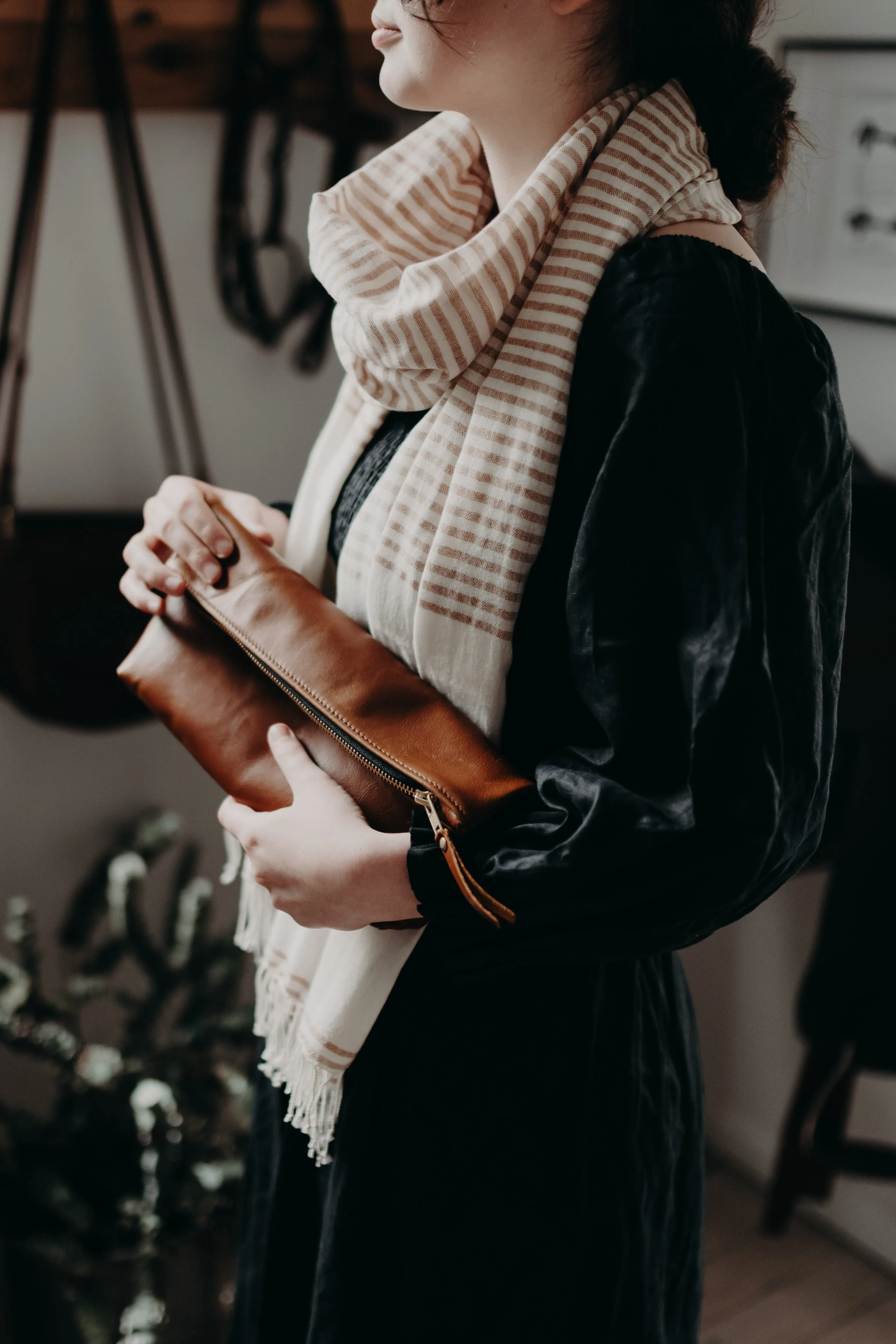 The Classic Clutch in Tan