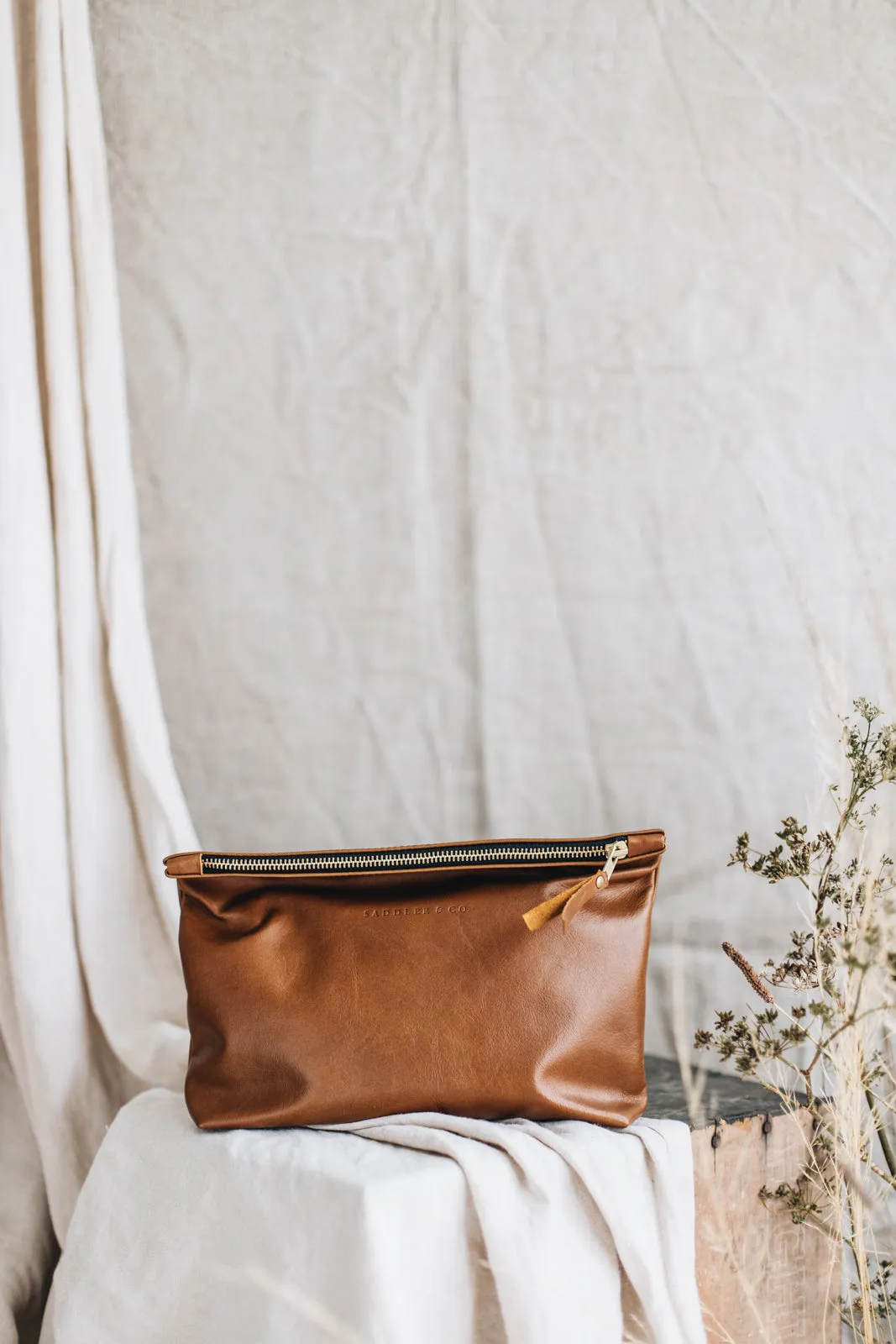 The Classic Clutch in Tan