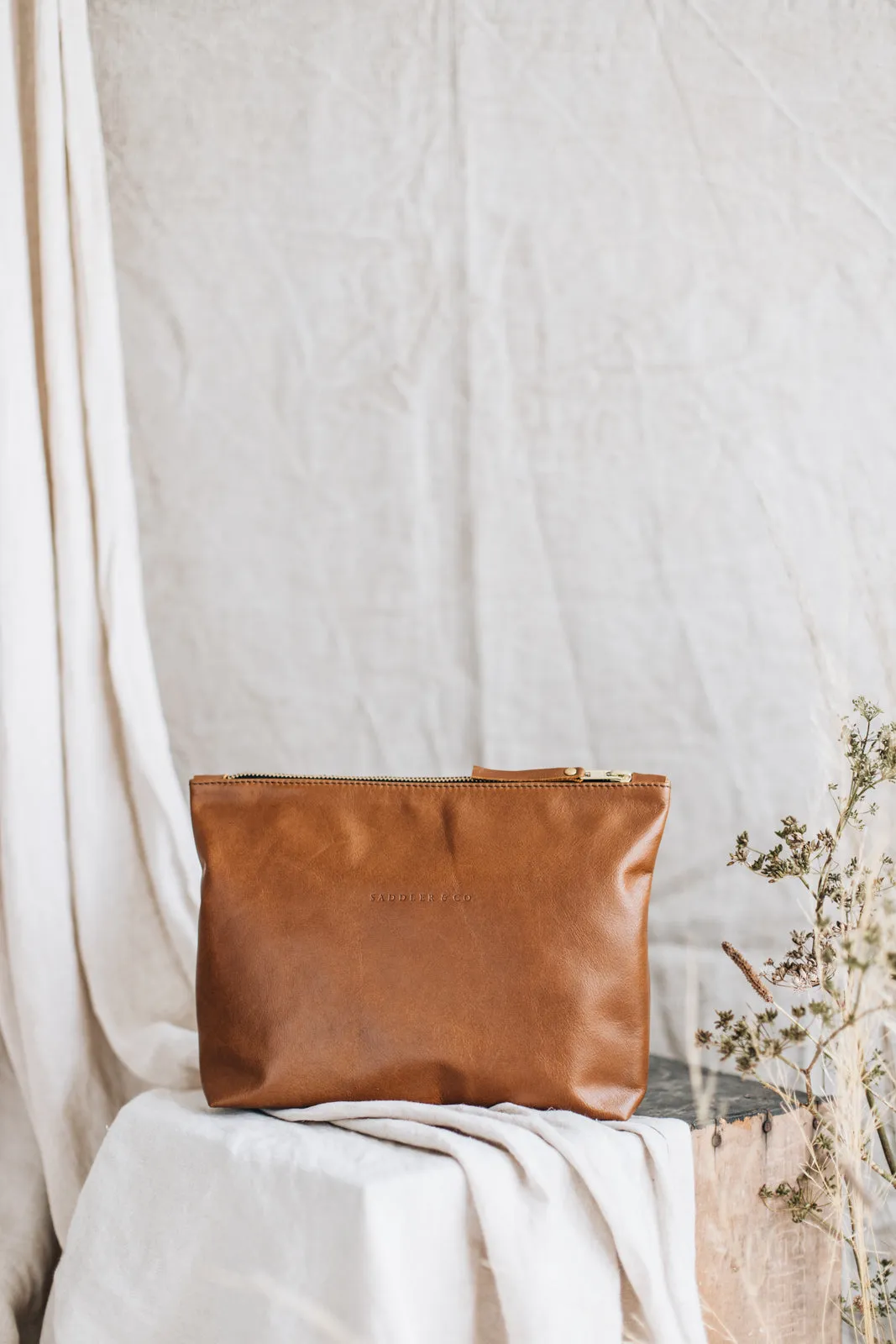 The Classic Clutch in Tan
