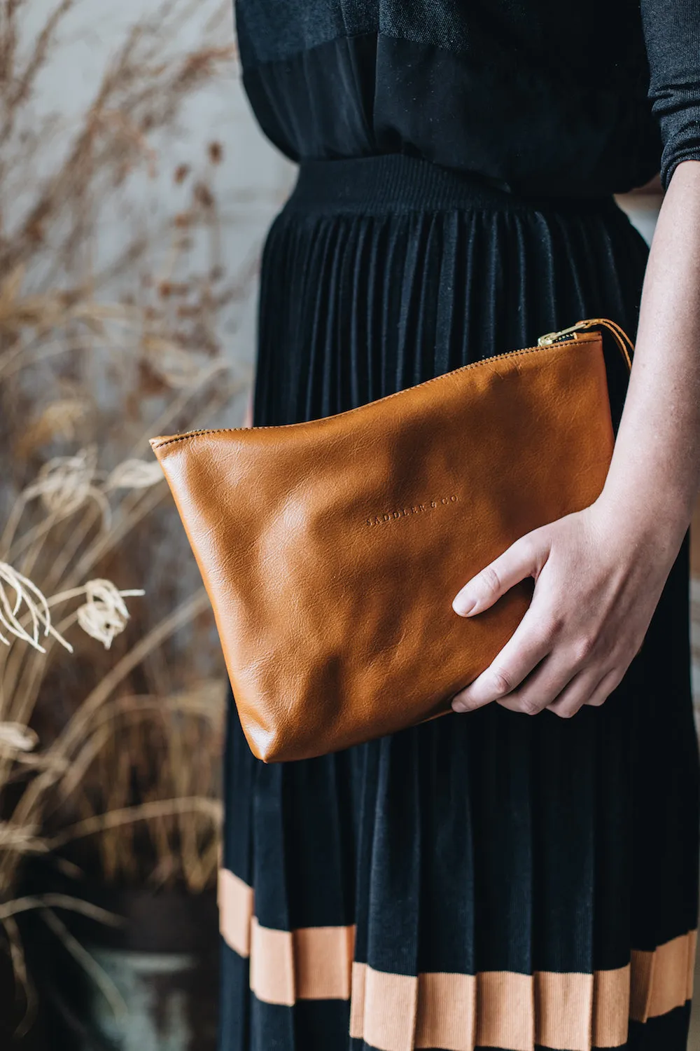 The Classic Clutch in Tan