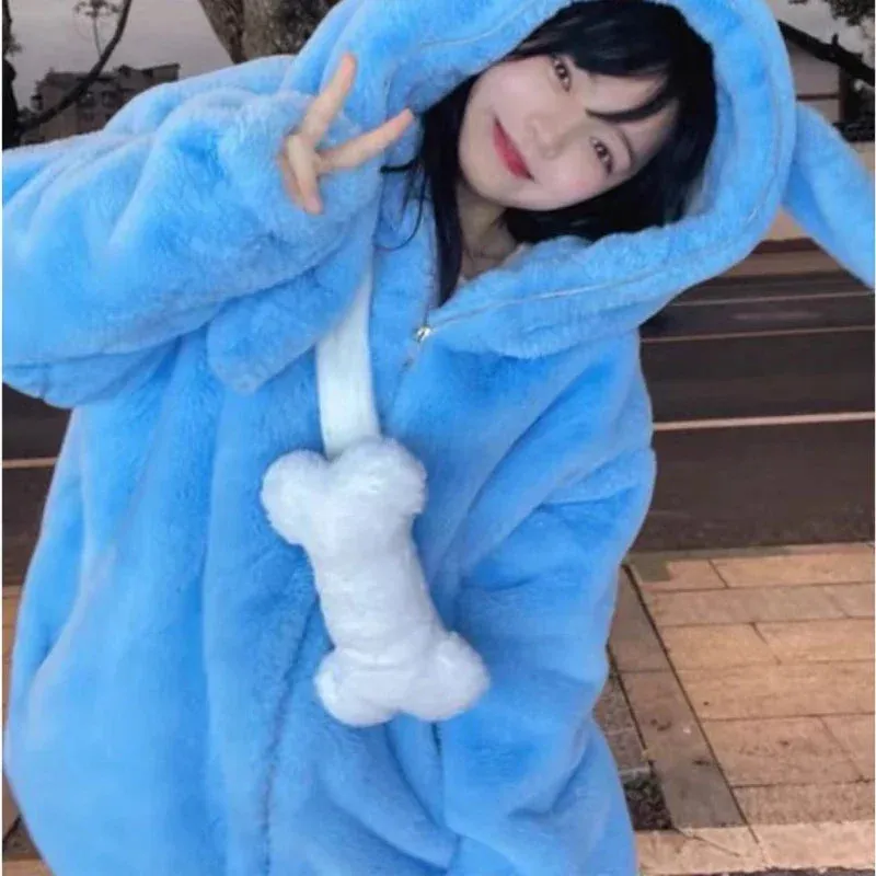 UAKISS  -  2024 Cartoon Bone Fluffy Kawaii Crossbody Bags Japanese Trendy Sweet Mini Bag Women Casual Y2k Aesthetic Chest  for Girls Gift