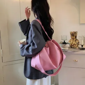 UAKISS  -  High-capacity Women Casual Travel Shoulder Tote Bags Vintage Grunge All Match Y2k Gym Bag Korean Trendy Simple Handbag Crossbody